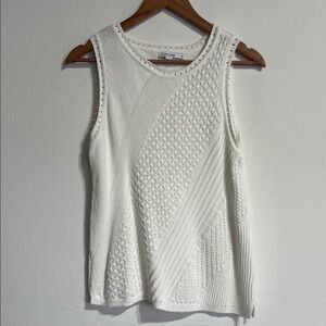Chico's White Textured SweaterVest